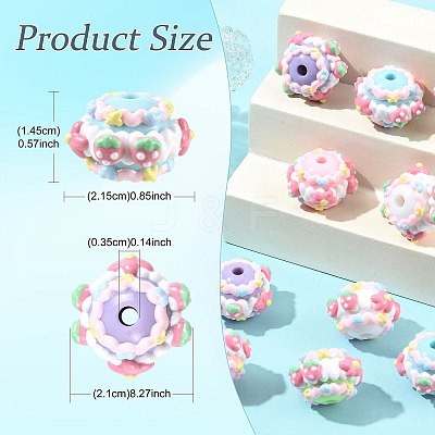 10Pcs 5 Colors Opaque Acrylic Beads MACR-FS0002-35-1