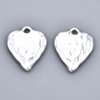 Rack Plating Hammered Alloy Pendants PALLOY-T077-98S-RS-1