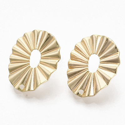 Brass Stud Earring Findings KK-T056-15G-NF-1