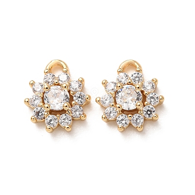 Brass Micro Pave Cubic Zirconia Charms CU-K002-39G-C-1