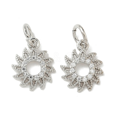 Brass Micro Pave Cubic Zirconia Pendants KK-D386-16P-01-1