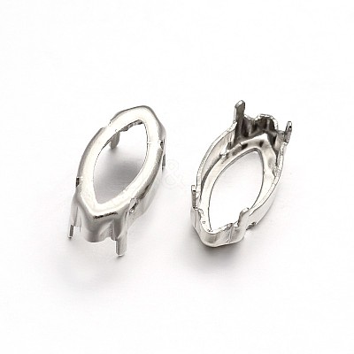 Horse Eye Brass Sew on Prong Settings KK-N0084-A03-5x10-1