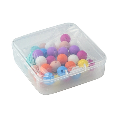 40Pcs 8 Colors Food Grade Eco-Friendly Silicone Focal Beads SIL-FS0001-20-1