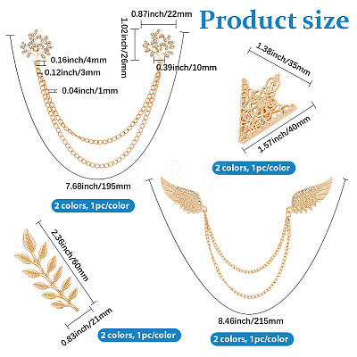 Alloy Rhinestone Hanging Chain Brooches & Tie Collar Pis JEWB-CY0001-02-1