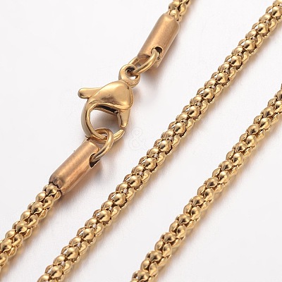 Ion Plating(IP) 304 Stainless Steel Necklace LS-MAK-K004-02G-1