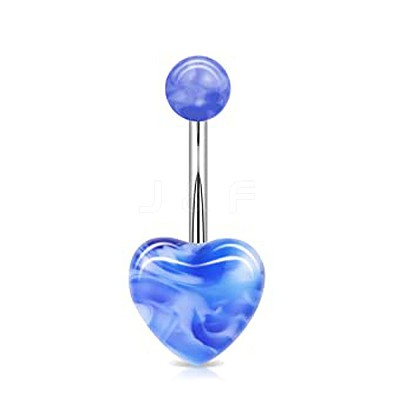 Heart Acrylic Curved Barbell Belly Rings FS-WG8852E-03-1