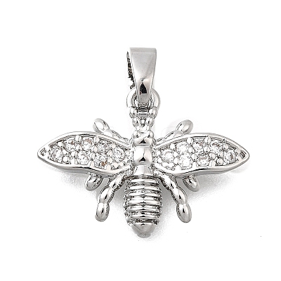 Brass Micro Pave Cubic Zirconia Pendants KK-P336-16C-P-1
