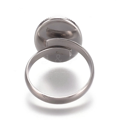Tarnish Resistant 304 Stainless Steel Finger Rings Components X-STAS-E482-18P-1