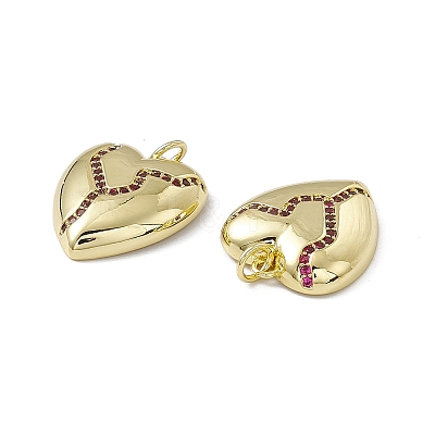 Rack Plating Brass Cubic Zirconia Charms KK-M231-04G-1
