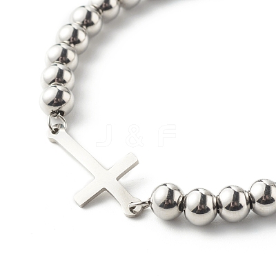 Tarnish Resistant Cross Link Bracelets for Men Women BJEW-JB06687-02-1