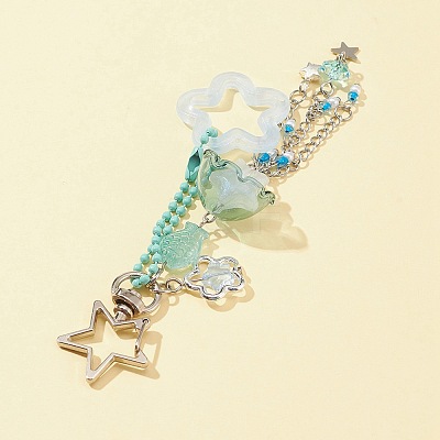 Acrylic & Glass Pendant Keychains KEYC-FZ00001-1