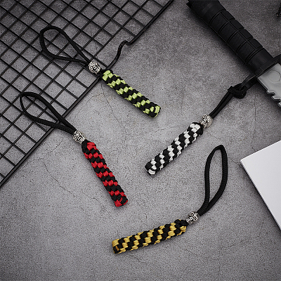 4Pcs 4 Colors Polypropylene Outdoor EDC Braid Pendant for Parachute Cord FIND-FG0003-70-1