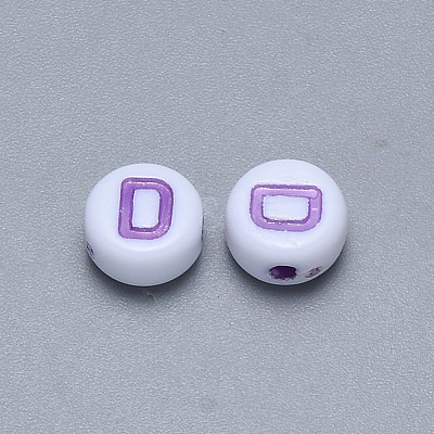 Craft Acrylic Horizontal Hole Letter Beads SACR-S201-11D-1
