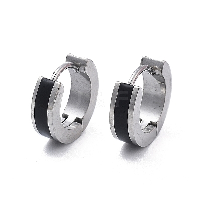 304 Stainless Steel Enamel Hoop Earrings EJEW-P300-03P-05-1