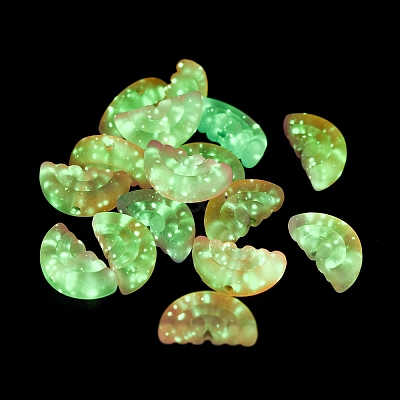 Rubberized Style Luminous Transparent Acrylic Beads LACR-Q002-04-1