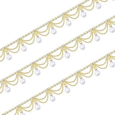 Glass Rhinestone Cup Chains CH-WH0014-01G-1