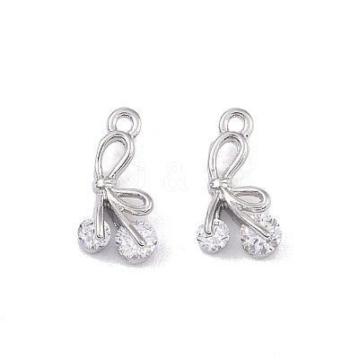 Brass Micro Pave Clear Cubic Zirconia Pendants KK-K351-46E-P-1