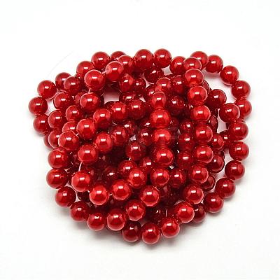 Baking Paint Crackle Glass Bead Strands DGLA-Q023-8mm-YS31-1