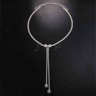 Bowknot Alloy Full Crystal Rhinestone Tassel Waist Belly Chains for Women FS-WG8B8BC-02-1