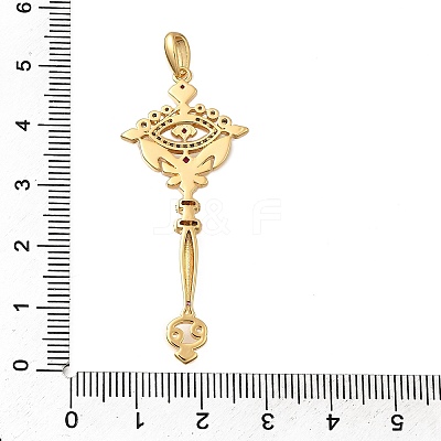 Brass Micro Pave Cubic Zirconia Big Pendants X1-KK-B147-04G-02-1