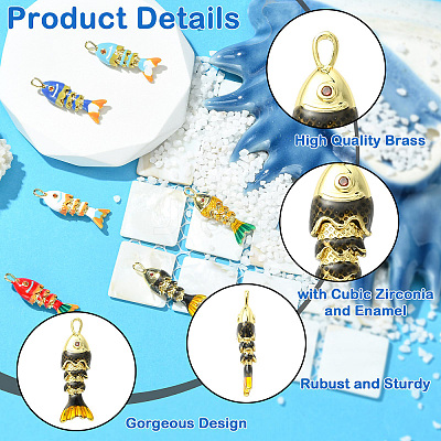 6Pcs 6 Colors Rack Plating Brass Pendants KK-CJ0005-78-1