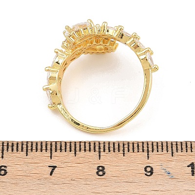 Brass Micro Pave Cubic Zirconia Cuff Rings for Women RJEW-Z113-48G-1