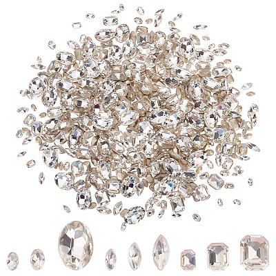 450Pcs 9 Style Glass Rhinestone Cabochons GGLA-HY0001-04-1