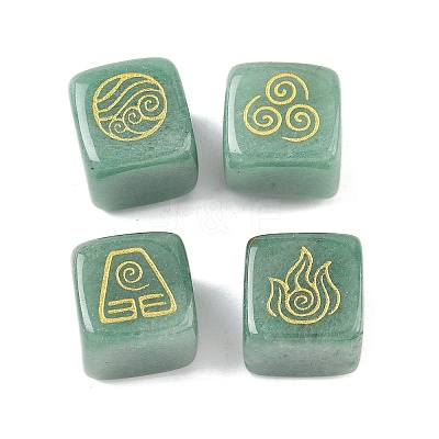 4Pcs 4 Styles Natural Green Aventurine Display Decorations G-F786-03A-05-1