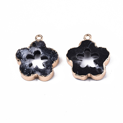 Natural Druzy Agate Pendants G-T131-24-1