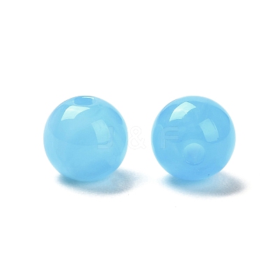 Imitation Jade Acrylic Beads MACR-G066-01A-1