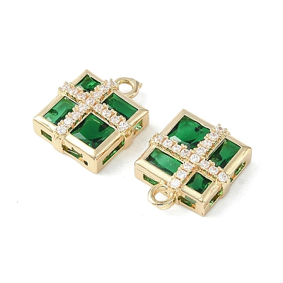 Brass Pave Cubic Zirconia Pendants KK-G462-44KCG-03-1