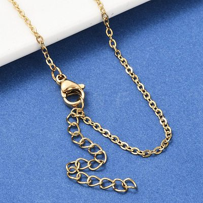 Ion Plating(IP) 304 Stainless Steel Cable Chain Necklace STAS-T040-PJ205-45-1