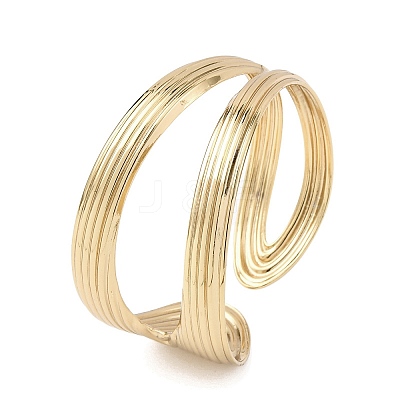 304 Stainless Steel Cuff Bangles for Women BJEW-B150-02G-1