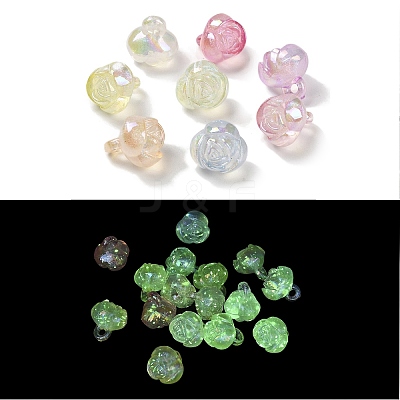 UV Plating Luminous Rainbow Iridescent Acrylic Pendants LACR-R001-14A-1