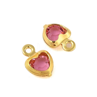 Heart Rack Plating Brass Glass Pendants X-KK-S385-01G-03-1