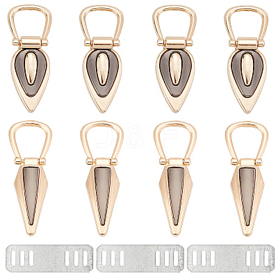 8Pcs 2 Style Zinc Alloy Bag Lock Accessories FIND-WR0004-47-1