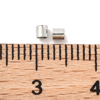 2MM Platinum Plated Tube Crimp Beads X-E003-1