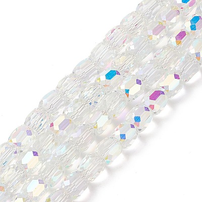 Electroplate Opaque Glass Beads GLAA-F108-10A-18-1