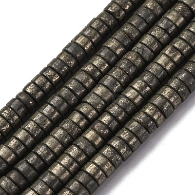 Natural Pyrite Beads Strands G-L624-I13-3x6mm-1