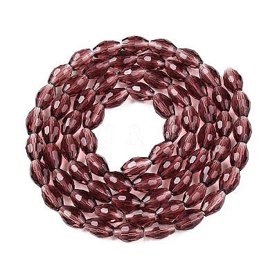 Transparent Glass Beads Strands EGLA-A037-T6x8mm-D13-1