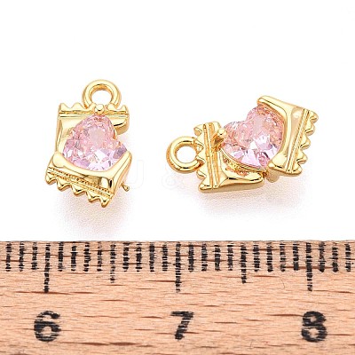 Brass Micro Pave Cubic Zirconia Charms KK-N263-96C-G-1