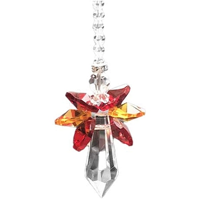 Glass Angel Pendant Decorations HJEW-PW0002-03C-1