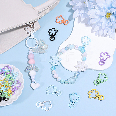 24Pcs 8 Colors Baking Paint Zinc Alloy Swivel Clasps FIND-SC0020-78-1