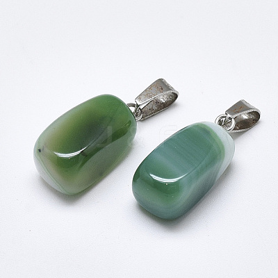 Natural Banded Agate/Striped Agate Pendants G-T122-20D-1