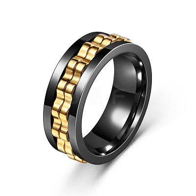 304 Stainless Steel Gear Rotatable Finger Rings FS-WGAD37A-37-1