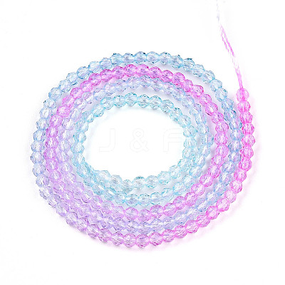 Transparent Gradient Color Glass Beads Strands GLAA-H021-01A-21-1