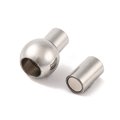 Tarnish Resistant 304 Stainless Steel Magnetic Clasps with Glue-in Ends LS-STAS-E049-19-1