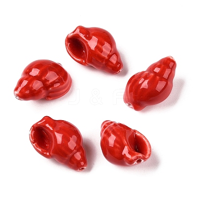 Handmade Printed Porcelain Beads Strand PORC-T133-01B-1