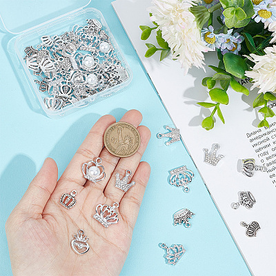 60Pcs 10 Style Alloy Pendants FIND-SC0005-21-1