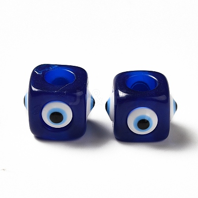 Resin Evil Eye European Beads X-RESI-A021-01-1
